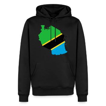 Drapeau tanzanie carte drapeau - Sweat à capuche Premium bio Homme - noir - Devant - Nico (187cm)
