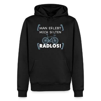 Radlos Rad Radfahrer Mountainbiker Fahrrad Shirt - Männer Premium Bio Hoodie - Schwarz - Vorne - Nico (187cm)