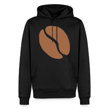 Café en grains de café tasse café caféine cadeau - Sweat à capuche Premium bio Homme - noir - Devant - Nico (187cm)