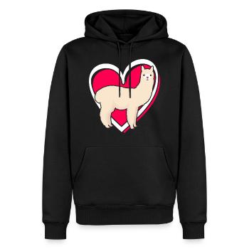 Valentin Lama Alpaga Love Girls Enfants - Sweat à capuche Premium bio Homme - noir - Devant - Nico (187cm)