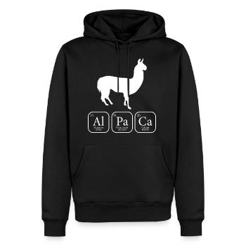 Alpaca Alpaka Lama Periodensystem Shirt - Männer Premium Bio Hoodie - Schwarz - Vorne - Nico (187cm)