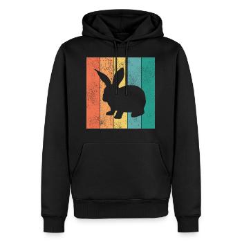 Rabbit Retro Rabbit Easter Gift - Men’s Premium Organic Hoodie - black - Front - Nico (187cm)