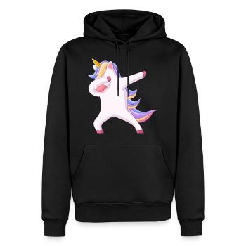 Unicorn Design Dab Dabbing - Men’s Premium Organic Hoodie - black - Front - Nico (187cm)