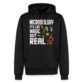 microbiology - Men’s Premium Organic Hoodie - black - Front - Nico (187cm)