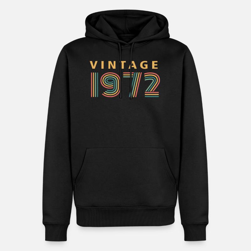 millésime 1972 - Sweat à capuche Premium bio Homme - noir