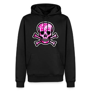 Skull Camouflage Tar pattern symbol pink pink - Men’s Premium Organic Hoodie - black - Front - Nico (187cm)