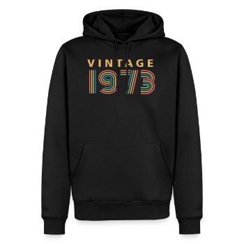Jahrgang 1973 - Männer Premium Bio Hoodie - Schwarz - Vorne - Nico (187cm)