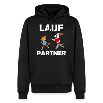 Läufer Outfit Katze Hund - Männer Premium Bio Hoodie - Schwarz - Vorne - Nico (187cm)