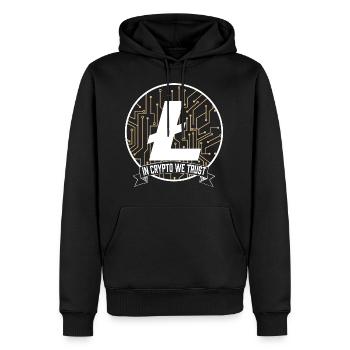 In Crypto We Trust Litecoin Hodler Blockchain - Men’s Premium Organic Hoodie - black - Front - Nico (187cm)