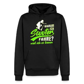 Stunt Scooter Tretroller Rollerfahrer Geschenk - Männer Premium Bio Hoodie - Schwarz - Vorne - Nico (187cm)