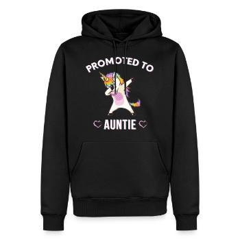 Gefördert zu Tante, Nette Tante, Neue Tante, Lustig - Männer Premium Bio Hoodie - Schwarz - Vorne - Nico (187cm)