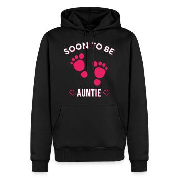 Bald Tante, nette Tante, neue Tante, lustige Tante sein - Männer Premium Bio Hoodie - Schwarz - Vorne - Nico (187cm)