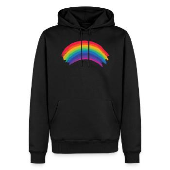 Ehrfürchtig Regenbogen-Flagge, LGBTQ Gay Lesben Stolz Geschenk - Männer Premium Bio Hoodie - Schwarz - Vorne - Nico (187cm)