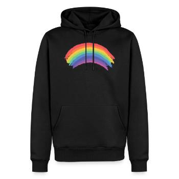 Ehrfürchtig Regenbogen-Flagge, LGBTQ Gay Lesben Stolz Geschenk - Männer Premium Bio Hoodie - Schwarz - Vorne - Nico (187cm)