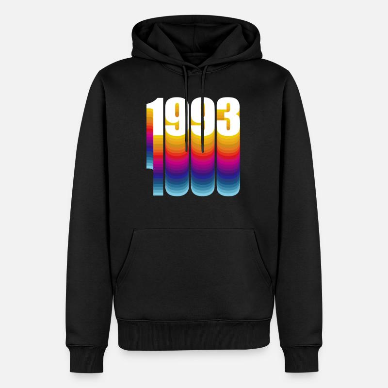 1993 Année de naissance - Sweat à capuche Premium bio Homme - noir