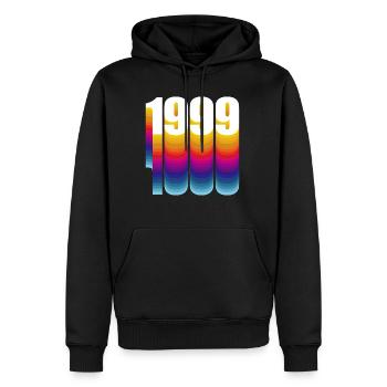 1999 Année de naissance - Sweat à capuche Premium bio Homme - noir - Devant - Nico (187cm)