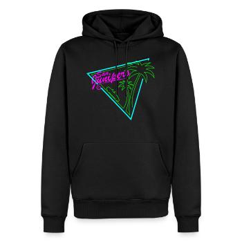 San Junipero Miata - Sweat à capuche Premium bio Homme - noir - Devant - Nico (187cm)