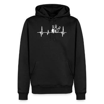 Bowling Herzschlag Kegel Sport Bowler Bowlen - Männer Premium Bio Hoodie - Schwarz - Vorne - Nico (187cm)