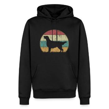 Retriever Retro Vintage à revêtement plat - Sweat à capuche Premium bio Homme - noir - Devant - Nico (187cm)