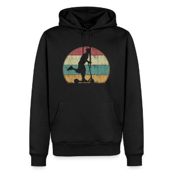 Tretroller E-Roller Elektroroller Retro Vintage - Männer Premium Bio Hoodie - Schwarz - Vorne - Nico (187cm)
