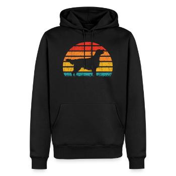 Flat Coated Retriever Retro Vintage - Männer Premium Bio Hoodie - Schwarz - Vorne - Nico (187cm)