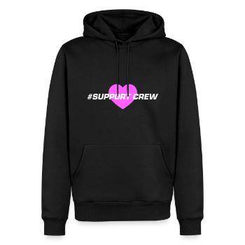 Support Crew Herz Liebe - Männer Premium Bio Hoodie - Schwarz - Vorne - Nico (187cm)