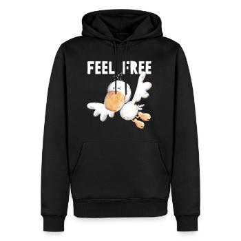 Feel Free Vogelfrei - Vogel - Männer Premium Bio Hoodie - Schwarz - Vorne - Nico (187cm)