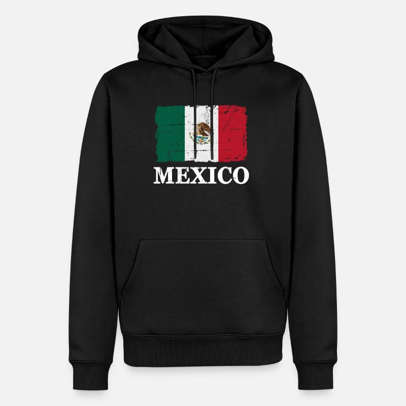 Drapeau du Mexique - Drapeau du Mexique - Look minable - Sweat à capuche Premium bio Homme - noir