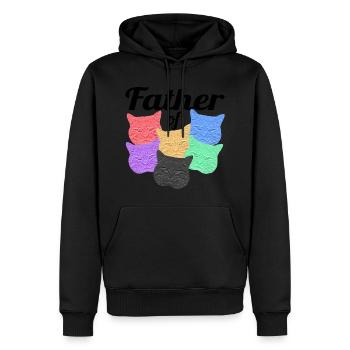Katzenvater - Père des chats - Sweat à capuche Premium bio Homme - noir - Devant - Nico (187cm)
