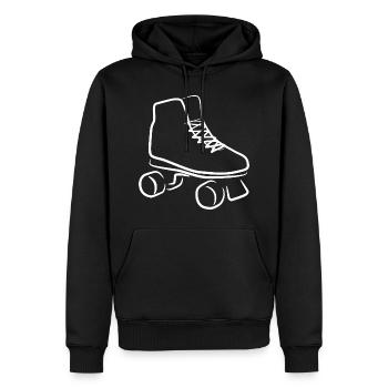 Roller Skates Zeichnung - Männer Premium Bio Hoodie - Schwarz - Vorne - Nico (187cm)