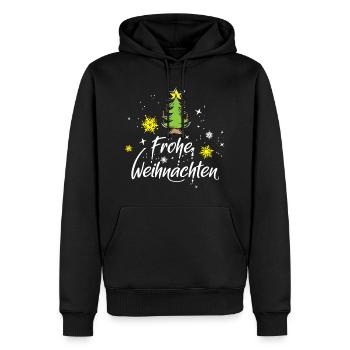 frohe Weihnachten Symbol Baum Christbaum Sterne - Männer Premium Bio Hoodie - Schwarz - Vorne - Nico (187cm)