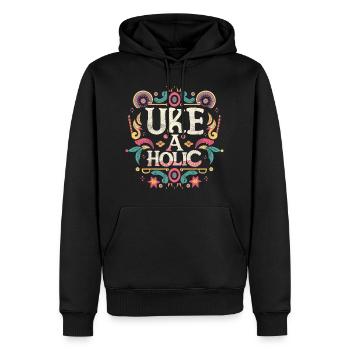 Uke-aholic - Männer Premium Bio Hoodie - Schwarz - Vorne - Nico (187cm)