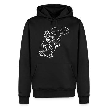 Oiseau intelligent blanc - Sweat à capuche Premium bio Homme - noir - Devant - Nico (187cm)