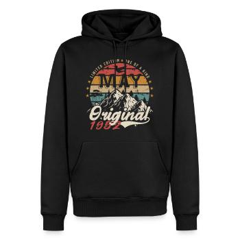 Mai 1952 Original Mai 1952 Geburtstagsgeschenk - Männer Premium Bio Hoodie - Schwarz - Vorne - Nico (187cm)