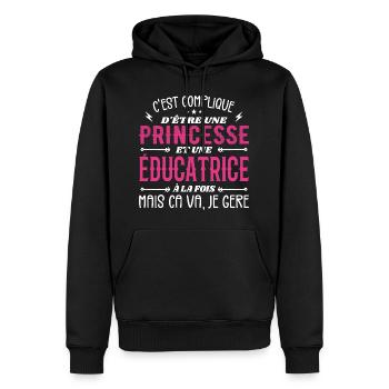 Es ist schwer, eine Prinzessin und eine Erzieherin zu sein - Männer Premium Bio Hoodie - Schwarz - Vorne - Nico (187cm)