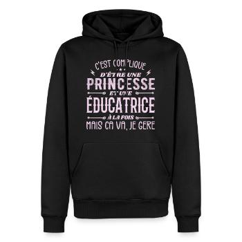 Es ist schwer, eine Prinzessin und eine Erzieherin zu sein - Männer Premium Bio Hoodie - Schwarz - Vorne - Nico (187cm)