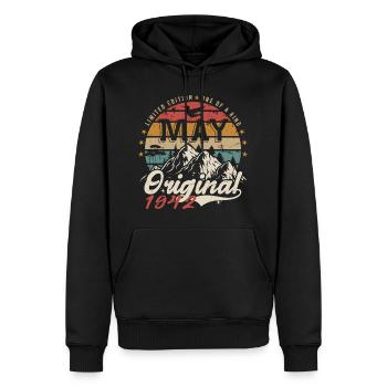 Mai 1942 Original Mai 1942 Geburtstagsgeschenk - Männer Premium Bio Hoodie - Schwarz - Vorne - Nico (187cm)