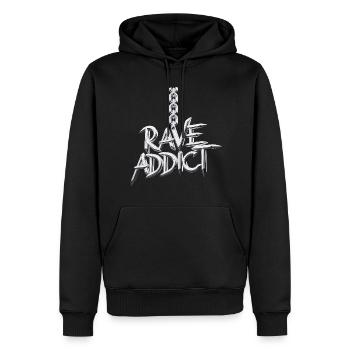 EDM Techno Rave Musique Festival - Sweat à capuche Premium bio Homme - noir - Devant - Nico (187cm)