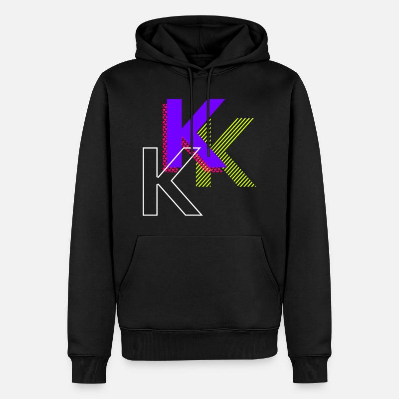 k - Conception de graffitis - Sweat à capuche Premium bio Homme - noir