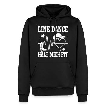 Danse en ligne Cowboy battement de cœur - Sweat à capuche Premium bio Homme - noir - Devant - Nico (187cm)