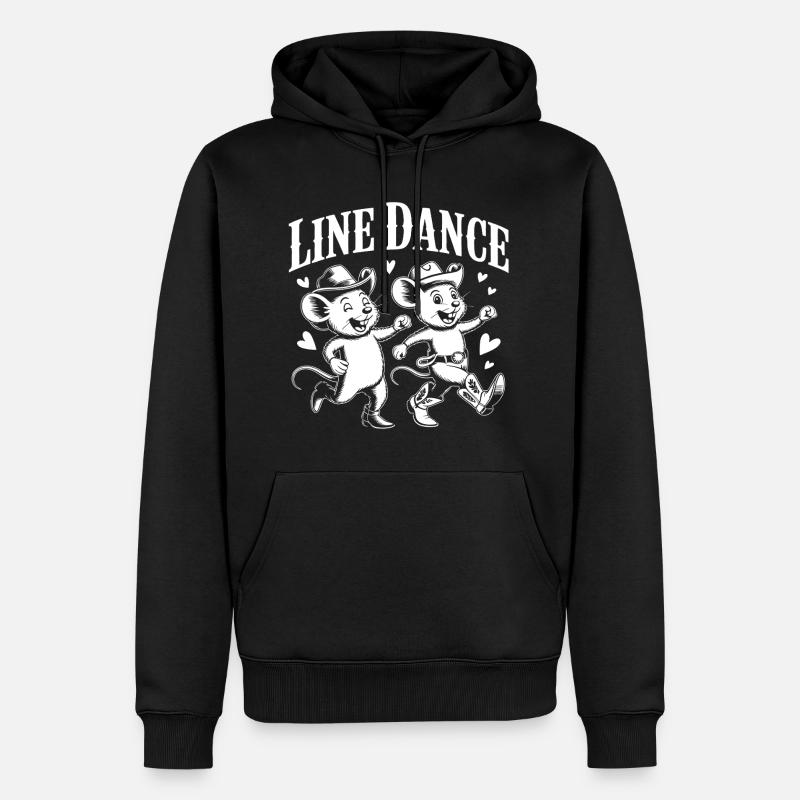 Line Dance Mäuse Retro - Männer Premium Bio Hoodie - Schwarz