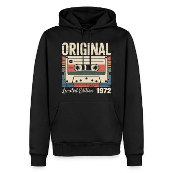 54. Jubiläum – Vintage-Geschenk 1972 - Männer Premium Bio Hoodie - Schwarz - Vorne - Nico (187cm)