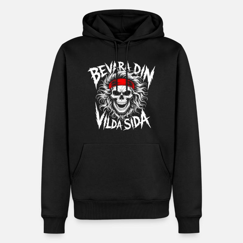 Crâne du Côté Sauvage - Sweat à capuche Premium bio Homme - noir