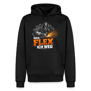 Handwerker Das Flex Ich Weg Lustig - Männer Premium Bio Hoodie - Schwarz - Vorne - Nico (187cm)