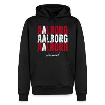 Aalborg im Herzen, Dänemark Gegenwart - Männer Premium Bio Hoodie - Schwarz - Vorne - Nico (187cm)