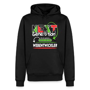 Webentwickler  Next Generation Beruf Arbeit Mann  - Männer Premium Bio Hoodie - Schwarz - Vorne - Nico (187cm)
