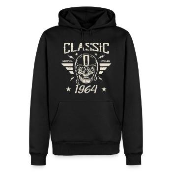 Vintage Classic Birthday Gift Born in 1964 - Men’s Premium Organic Hoodie - black - Front - Nico (187cm)