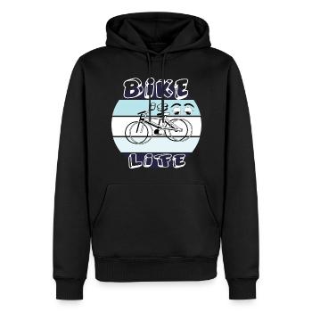 Cyclistes Cyclistes Cyclistes - Sweat à capuche Premium bio Homme - noir - Devant - Nico (187cm)