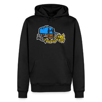 SHAKE N.Y. Blue - Sweat à capuche Premium bio Homme - noir - Devant - Nico (187cm)