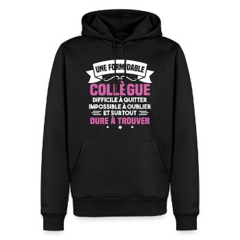 Une formidable collègue difficile - Sweat à capuche Premium bio Homme - noir - Devant - Nico (187cm)